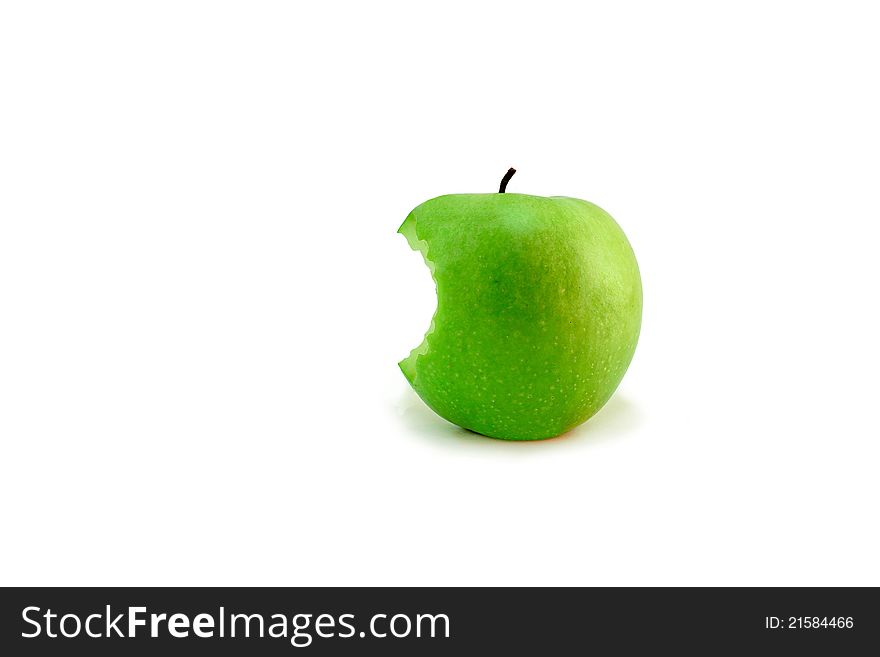 Green apple in wite background