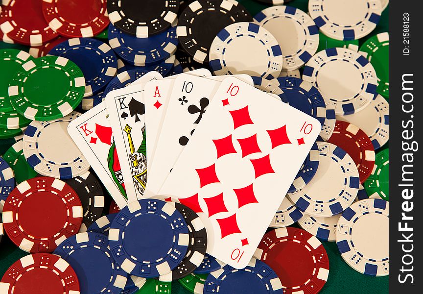 Poker hand two pair king and number ten. Poker hand two pair king and number ten