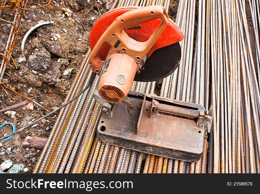 Cutting steel used in construction. There are old but still usable.