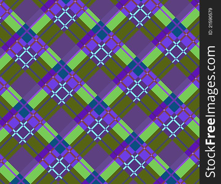 Violet-green plaid fabric