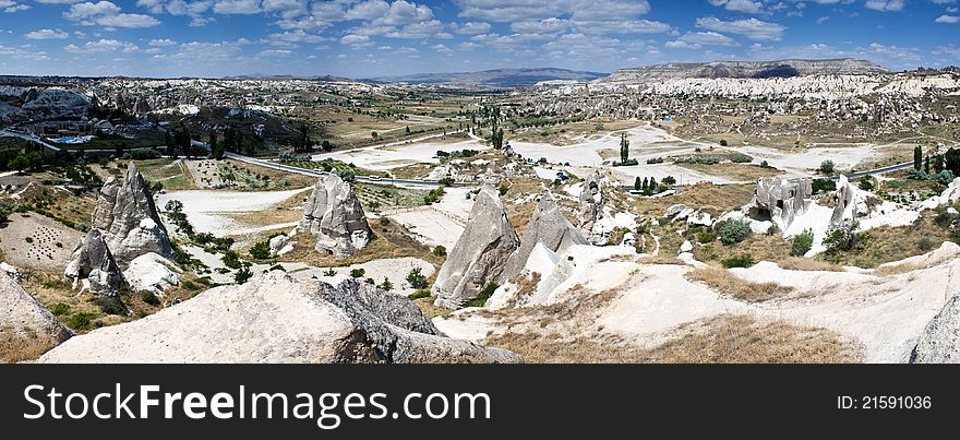 Unusual volcanic landscape in Cappadocia, Turkey