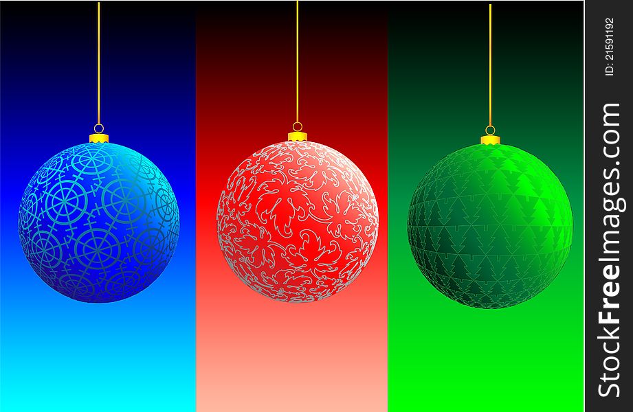 Colored christmas balls.vector illustration