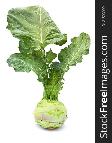 Cabbage Kohlrabi On A White Background