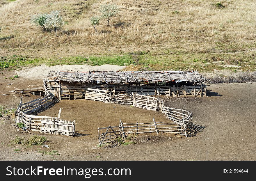 Stable and shelter for animals, raw. Stable and shelter for animals, raw