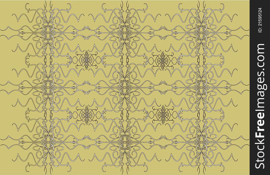 Vintage pattern for design in yellow tone