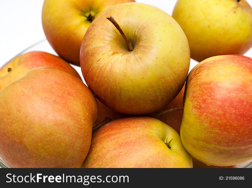 Apples at the white background