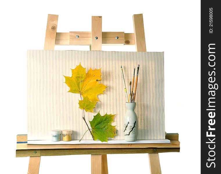 Canvas,  Leaves On An Easel