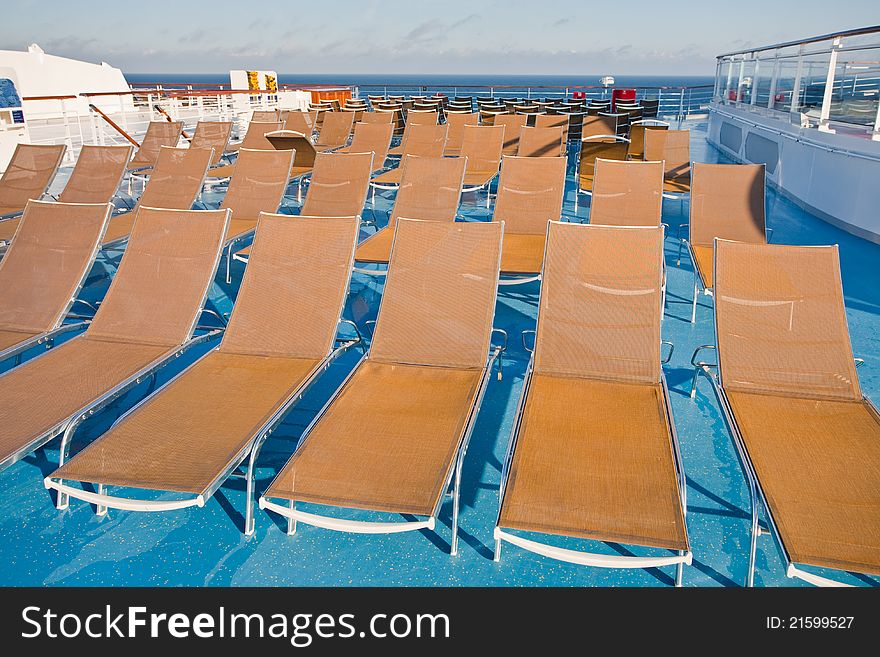 Outdoor Relaxation Area On Cruise Liner