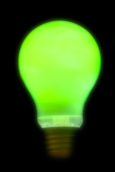 Blurry Green Lightbulb Royalty Free Stock Images Blurry Green Lightbulb Royalty Free Stock Images