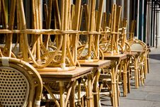 Rattan Chairs And Tables Royalty Free Stock Photography