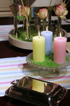 Table Still-life With Candles Royalty Free Stock Photography Table Still-life With Candles Royalty Free Stock Photography