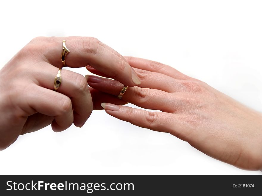 Two female hands in loving gesture. Two female hands in loving gesture