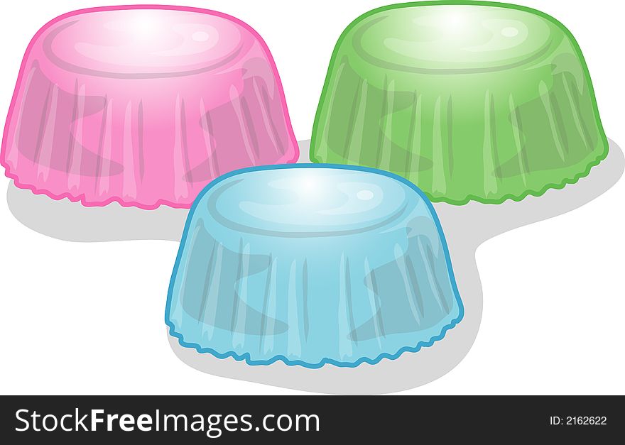 Illustration of three Easter candies. Illustration of three Easter candies