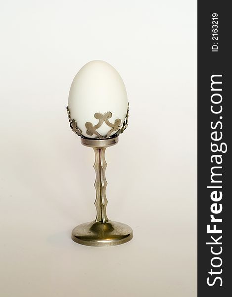 An egg in the holder. An egg in the holder