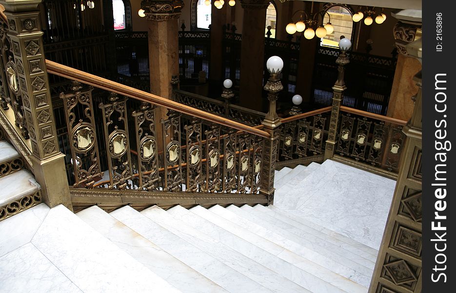 Stair case at the mail palace at mexico's city down town