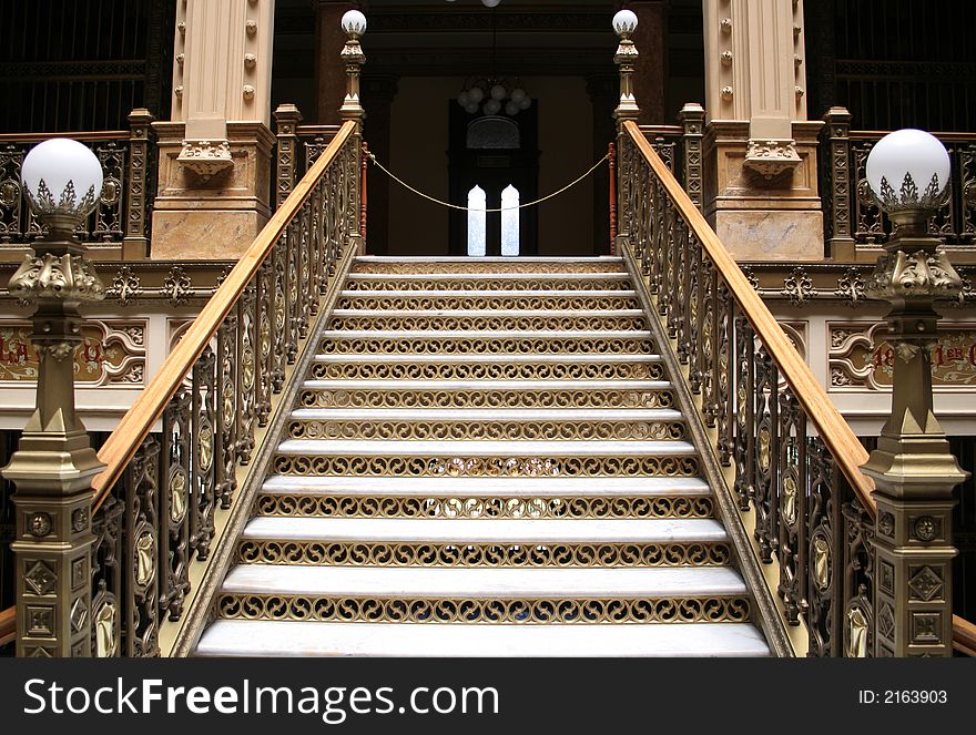 Staircase at the mail palace at mexico's city