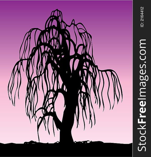 Lonely tree -work with vectors illustration