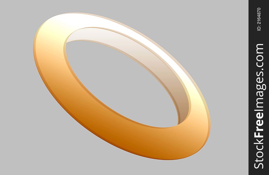 Gold ring on a grey background