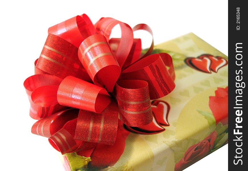 Red Ribbon Tied Yellow Box