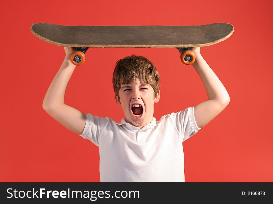 Shot of a skateboard scream