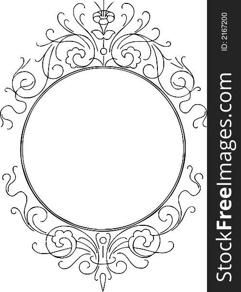 Ornament, black and white, also corel draw an ail version