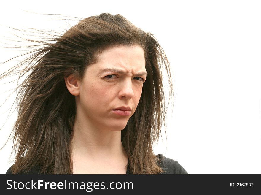 Girl with long hair flying in the wind. Girl with long hair flying in the wind