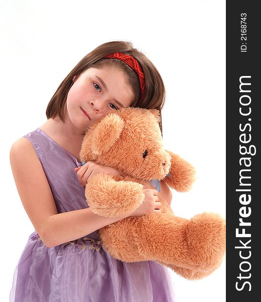 Adorable Girl with Bear