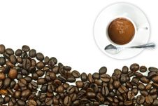 Coffee Cup With Coffee Bean. Stock Photo Coffee Cup With Coffee Bean. Stock Photo