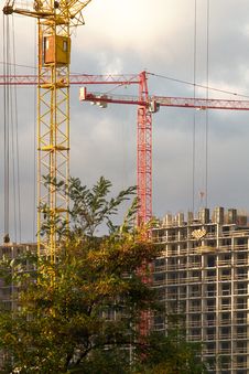 Development With Crane Royalty Free Stock Photo Development With Crane Royalty Free Stock Photo