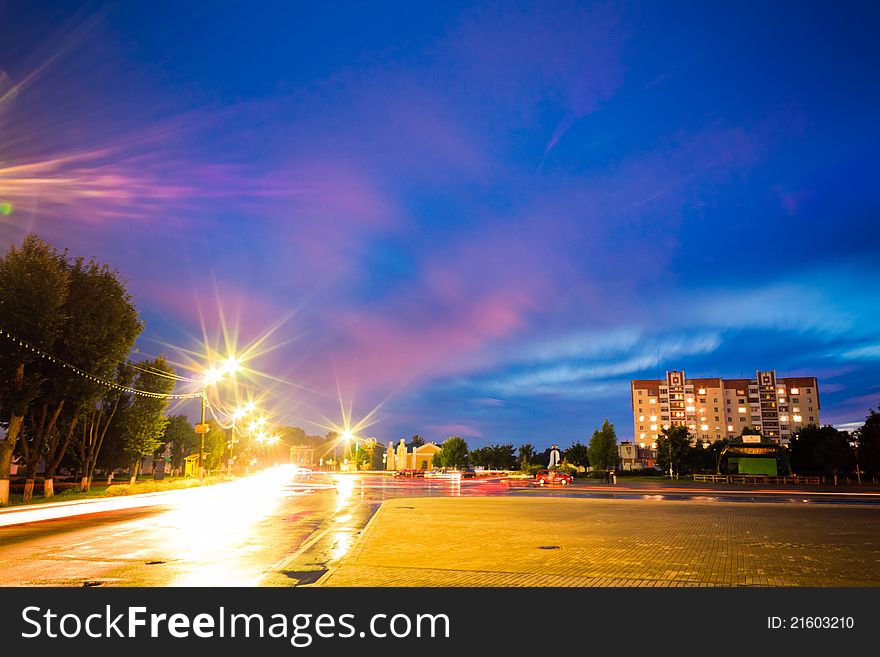 Night traffic light