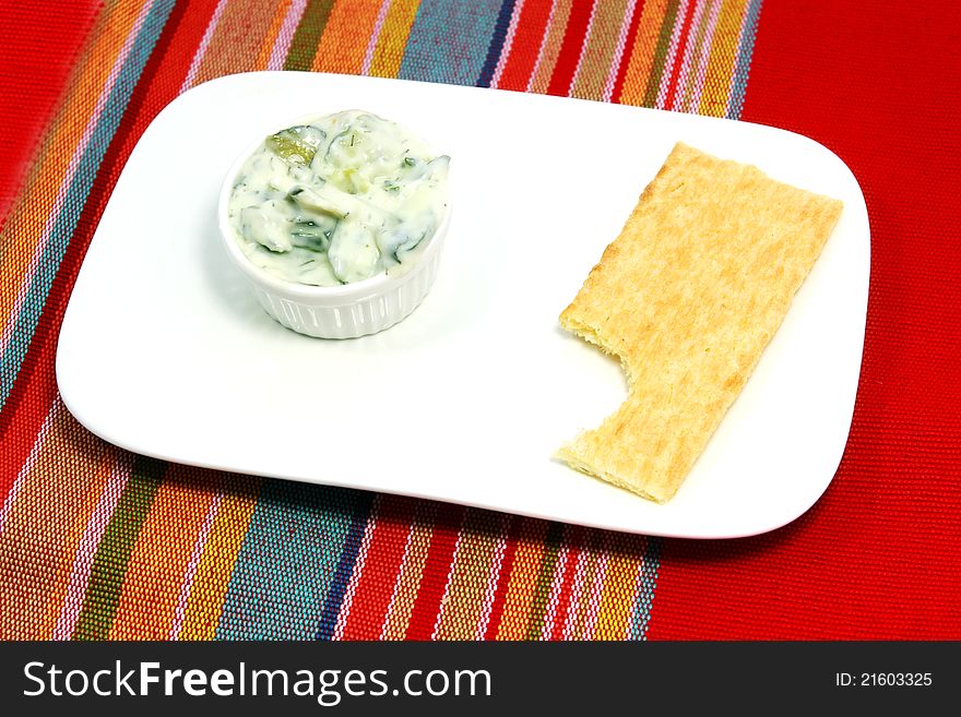 Fast and simple breakfast on the white dish. Fast and simple breakfast on the white dish