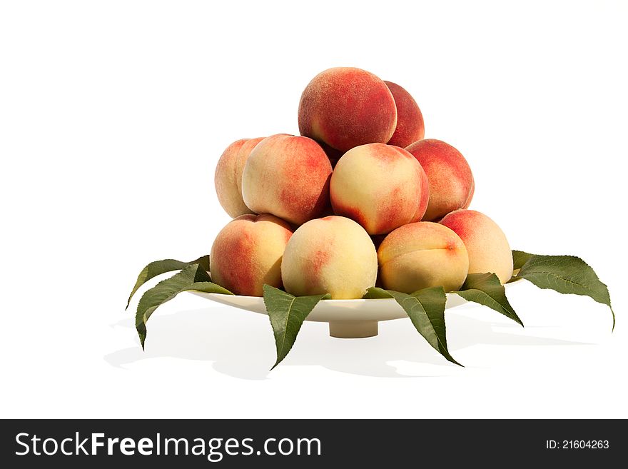 Beautiful  Peaches In The Plate