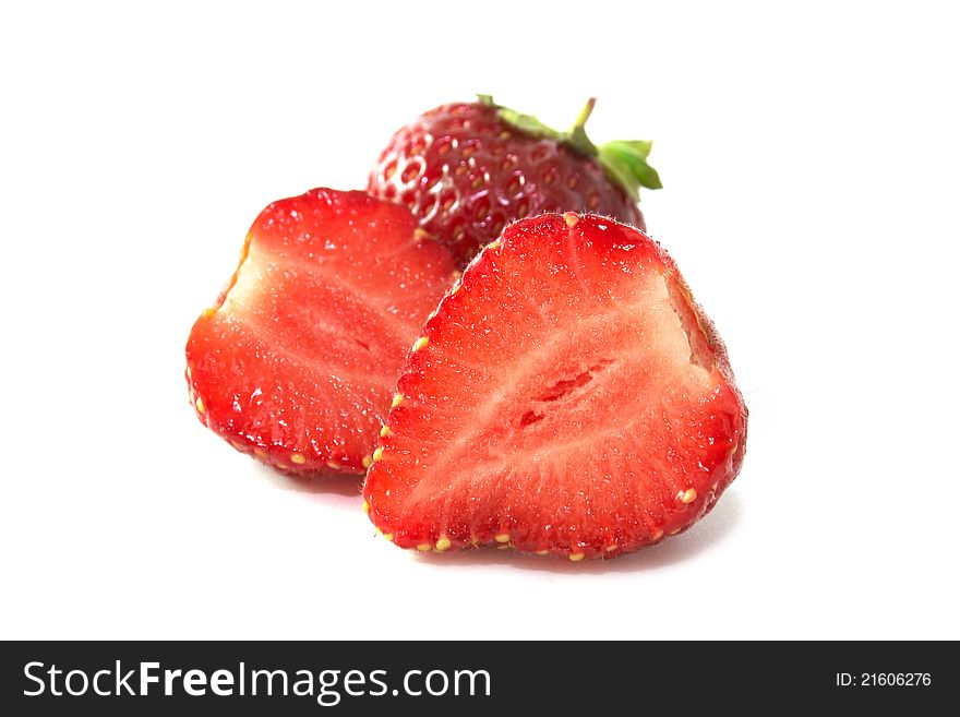 Fresh strawberry on white background