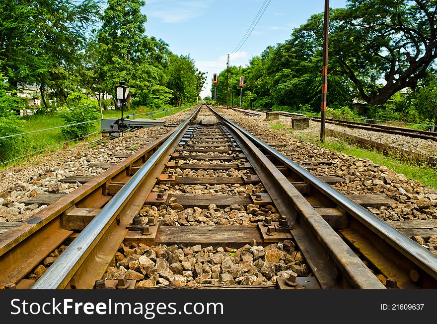 Railway in countryside of Thailand. Railway in countryside of Thailand