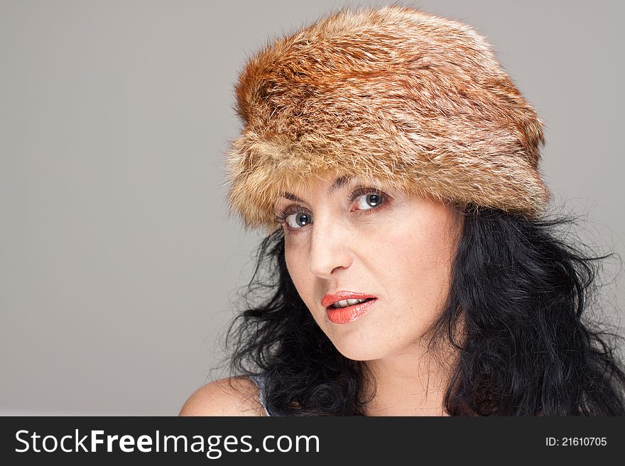 Mature Woman In Fur Hat