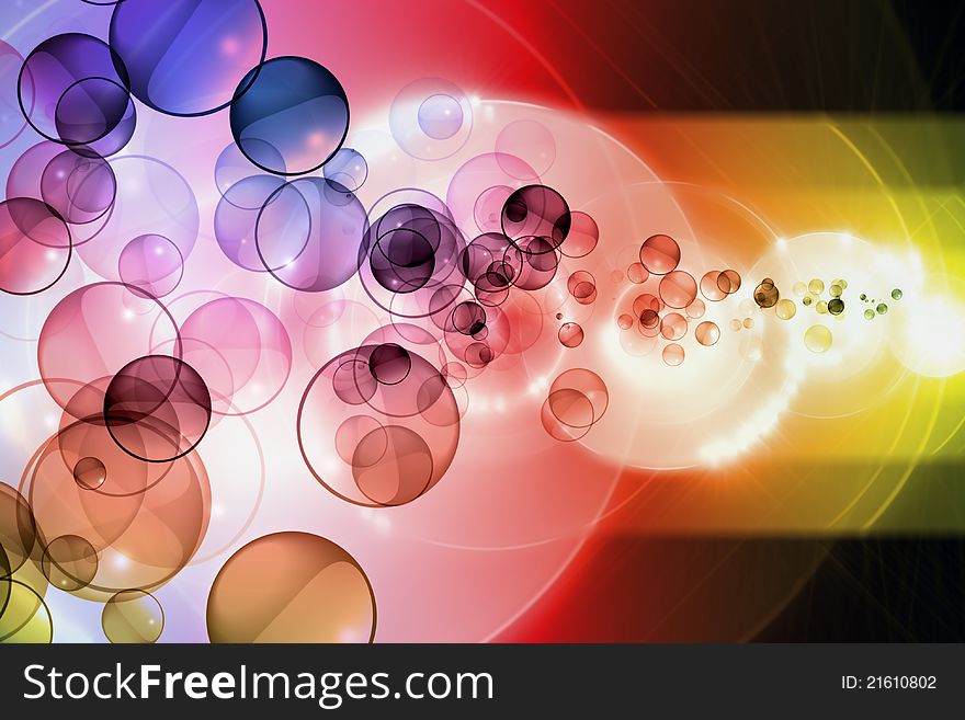Abstract background - colorful circles, bright lights