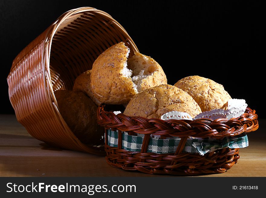 Basket of fresh baked bread