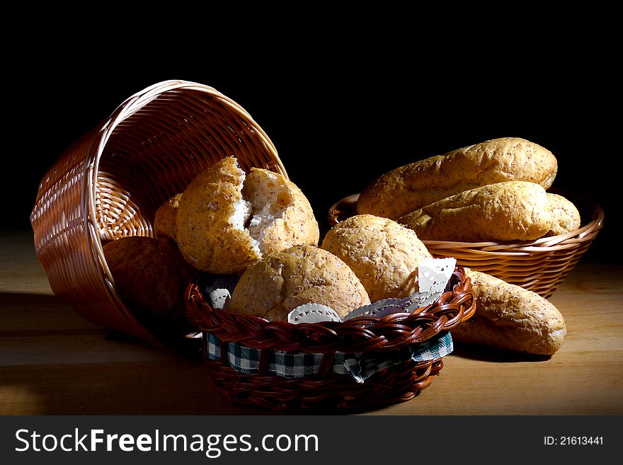 Basket of fresh baked bread