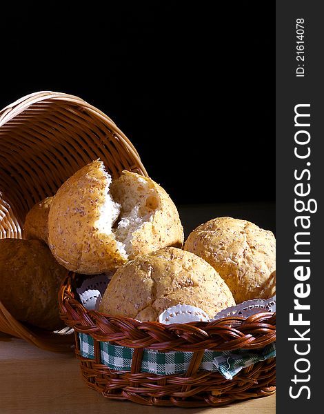 Basket of fresh baked bread