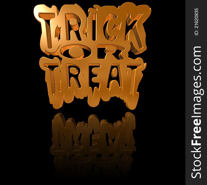 Shiny Trick Or Treat Background With A Partial Reflection