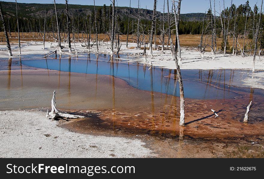 Blue pool in Yellowstone