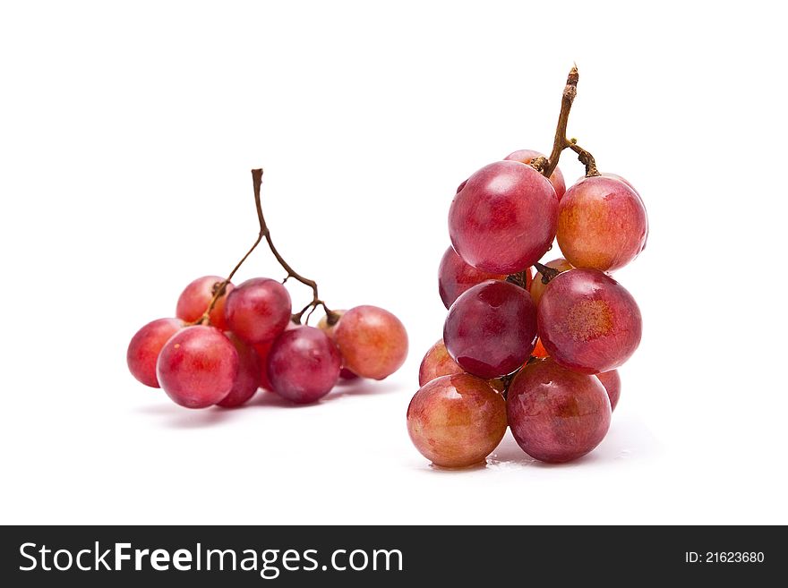 Bunch Of Red Grapes Isolated