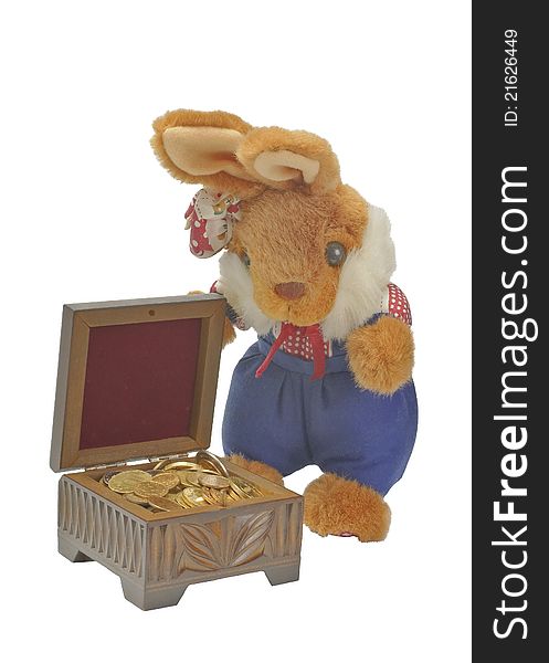 Toy Hare With A Casket.