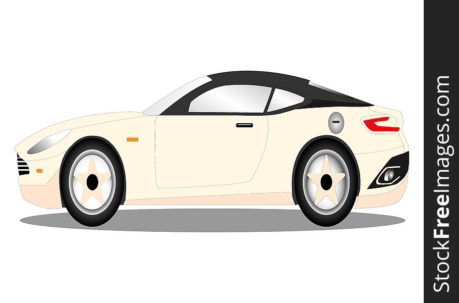 Illustration of a white sports car