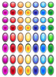 Colorful Glossy Buttons Set Royalty Free Stock Photo