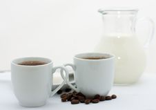 Two Espresso Cups With Coffee Stock Photo