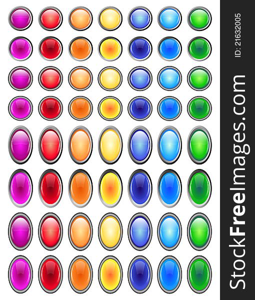 Colorful Glossy Buttons set