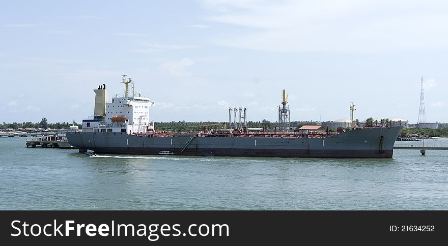 Detail of cargo ship in the port