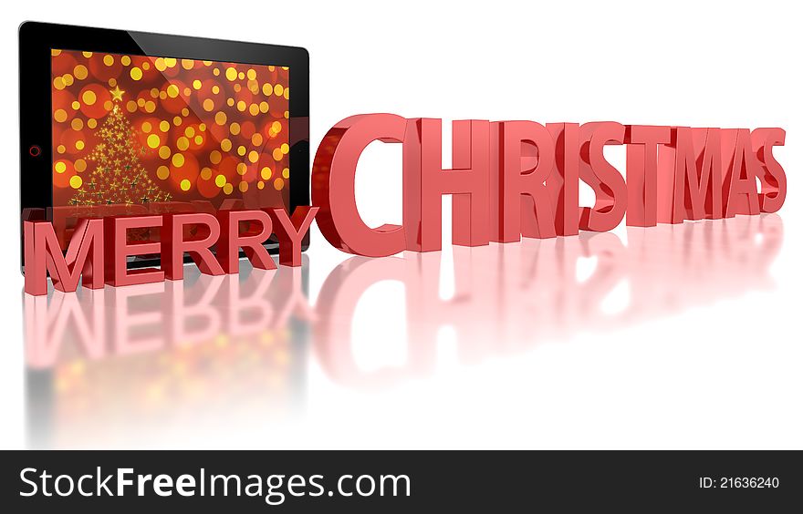 Tablet PC with Christmas Tree