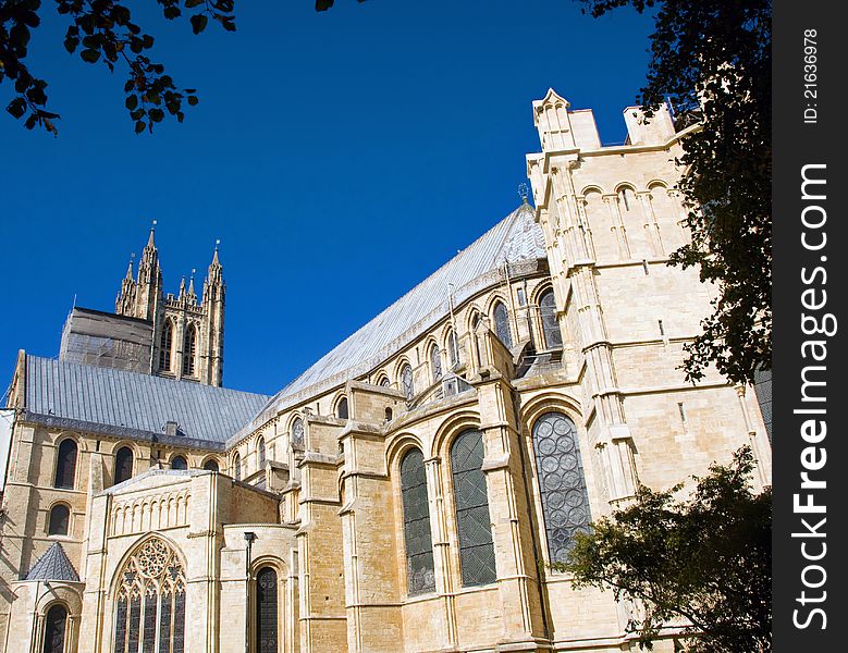 The cathedral of canterbury in kent in england. The cathedral of canterbury in kent in england